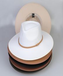 Men Women Top Hat Fedoras Bulk Felt Fedora Hats Jazz Panama hat Woman Wide Brim Cap Female Male Caps 2021 Autumn Winter Whole 1876604