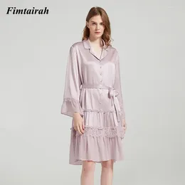 Women's Sleepwear FIMTAIRAH 6A Mulberry Silk Pyjama Sets Women Nightclothes Noble Pyjamas Mujer Red Nightdress Pijama Sexy Nighty