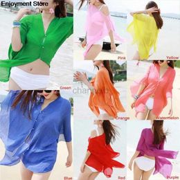 Basic Casual Dresses Sexy Women Summer Beachwear Bikini Beach dress Cover Up Bikinis Lady Shirt Swimsuit 240419