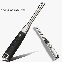 USB Electronic Rechargeable Outdoor Arc Igniter Metal Windproof Kitchen Igniter Without Gas Stove Lighter Plasma Arc Flameless Candle