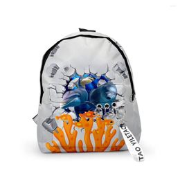 Backpack Youthful Cracked Animal School Bags Notebook Backpacks Boys/Girls 3D Print Oxford Waterproof Key Chain Small Travel
