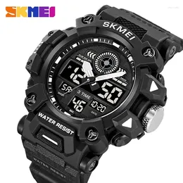 Wristwatches SKMEI Blue Army Green Khaki Men's Sports Electronic Watch Waterproof Swimming Three Time Stopwatch Timer Alarm Clock 2226