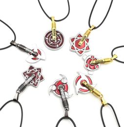 Pretty Anime Necklace Whole Anime Cosplay graceful Jewelry Naruto 7 Different Designs New Leather Pendant Necklaces8620221