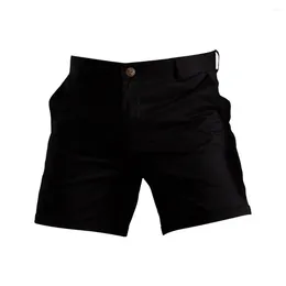 Men's Shorts Pocket Design Men Summer Cargo With Pockets Zipper Solid Colour Straight Leg Casual Short For Streetwear