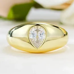 Cluster Rings 2024 S925 Silver Plated Ins Style Golden Ring Fashion Jewellery Romantic Collection