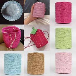 Jewellery Pouches 280-300M/roll Raffia Paper Knitting Yarn DIY Woven Straw Cap Crochet Thread Hand Knit Hat Handbag Sewing Accessories