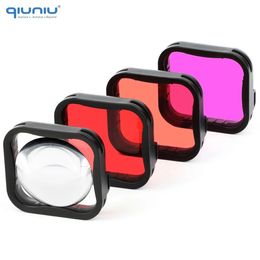QIUNIU Dive Filter for Hero 7 6 5 Black Super Suit Housing Case Underwater Red Color Macro Lens Kits Accessories 240410