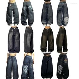 Women's Jeans American Vintage Washed Loose Gothic Hip Hop Straight Wide Leg Pants High Waisted Girl Y2k Floor Mopping