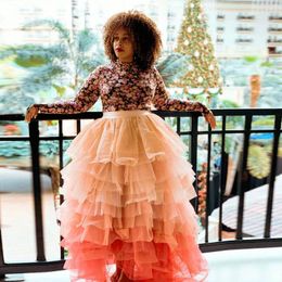 Skirts Simple Fashion Dresses For BLack Girls Cute Tulle Layered Ruffles Colourful Elastic A-line Dress