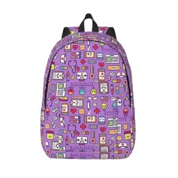 Bags Proud To Be A Nurse Purple Nurse Medical for Teens Student School Bookbag Canvas Daypack Middle High College Hiking