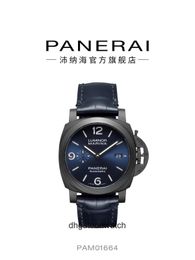 High end Designer watches for Peneraa flagship Lumino 1664 carbon fiber mechanical watch for men original 1:1 with real logo and box