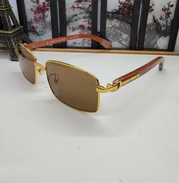 Classic Business Sunglasses for Men police eyewear Women Bamboo Real Wood Foot Retro Vintage Wooden Eyewares Half Frame FullFrame 5113207