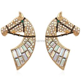 Other Exaggerated Personality Horse Head Animal Retro Earrings Wholesale 240419