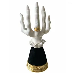 Candle Holders Halloween Candlestick Witch Hands Pedestal Snack Bowl Stand Resin Desktop Ornament Exquisite Home Decorative
