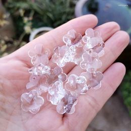 Chandelier Crystal 30pcs Prism Plum Blossom Beads Glass Sun Catcher Pendant Parts Wedding Home Decoration DIY Making Garland