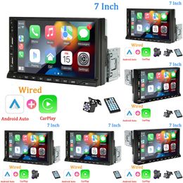 GPS 7" Car Radio 1 Din Carplay Android Auto MP5 Multimedia Player HD Touch Screen FM Aux Input Bluetooth USB Mirror Link Universal GPS GPS