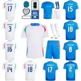 National Team Italia 3 DIMARCO Soccer Jerseys Men Youth 3 CHIELLINI IMMOBILE BERARDI BONUCCI PESSINA ACERBI CRISTANTE LOCATELLI Football Shirt Kits Euro Cup 24 25