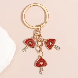 Keychains Enamel Keychain Mushroom Crystal Key Ring Forest Chains Souvenir Gifts For Women Men Handbag Accessorie Car Keys DIY Jewellery