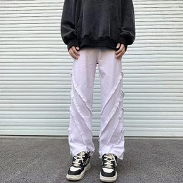 Men's Jeans 2024 Y2K Fashion White Baggy Flared Kpop Pants For Men Clothing Straight Women Wide Leg Long Trousers Pantaloni Uomo