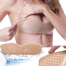 Bras Invisible Strapless Sticky Pull Up Bra Silicone Self Adhesive Nipple Cover Backless Breast Gathered Bralette Sexy Underwear