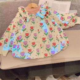 Jackets Lime Li 24 Children's Baby Autumn Dress Korean Version Stylish Flower Doll Collar Long Sleeve Zipper Charge Jacket Coat
