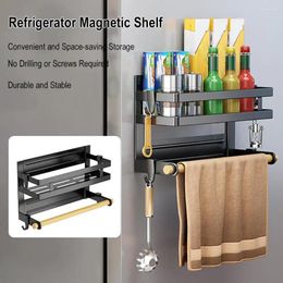 Kitchen Storage Magnetic Shelf Spice Refrigerator Side Organiser Saving Space Household