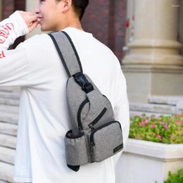 Drawstring Men's Small Chest Sling Bag Travel Crossbody Messenger Shoulder Usb Charging Solid Men Canvas Handbag Torebki Damskie #T1G