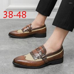 Dress Shoes Men's Leather Slip On Business Man Flat Classic Men Block Italian Formal Oxford DM-292