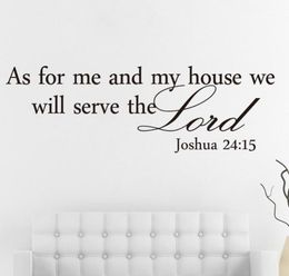 New Home Wall Decals Sticker Decorative As For Me And My House Bible Quote Chirstian Adesivo De Parede Removable Wall Stickers17669375