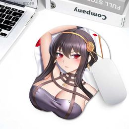 O pulso da almofada de mouse repousa 2022 nova versão japonesa anime 3 D pulseiras desenho animado criativo peito fofo frete grátis mouse pad y240419