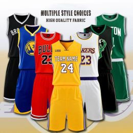 T-Shirts Outdoor TShirts Custom Basketball Jersey Set for Men Kids Club College Team Professional Basketball Training Uniforms Suit Quick D