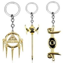 HANCHANG YuGiOh Keychain Anime Yugioh Millenium Pyramid Egyptian Eye Of Horus Key Chains Yu Gi Oh Cosplay Keyring Jewelry6380848