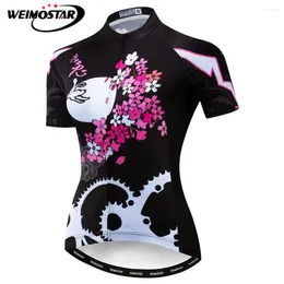 Racing Jackets Weimostar Cycling Jersey Top Women Summer Pro Team Bicycle Clothes Short Sleeve MTB Bike Shirt Quick Dry Clothing
