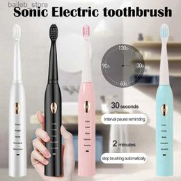 Toothbrush Sonic Electric Toothbrush Soft Hair IPX7 Waterproof 5-speed Mode Whitening Timer USB Charging Adult Toothbrush 4-color Y240419