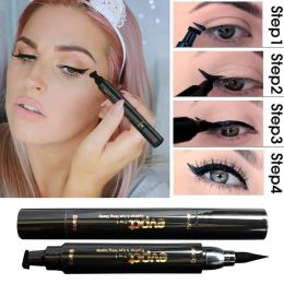 Eyeliner 2 In 1 Eyeliner Stamp Doubleended Liquid Eyeliner Pencil Waterproof Stamp Seal Pen Quick Dry Triangle Seal Eye Liner