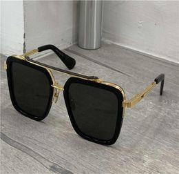 Shinny Black Gold Square Sunglasses Men Square Designer Sunglasses Fashion sun glasses UV 400 lens eye wear with box7080990