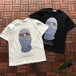 Men's T-Shirts IH NOM UH NIT Blue Flowers Mask T-shirt 1 1 High Quality Pearl Accessory Man Graphic Print T Shirt Loose Tops for Men T240419