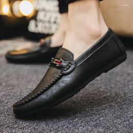 Casual Shoes Fashion Design Men Leather Classic Male Adult Driving Moccasin Soft Non-slip Loafers For Man Slip-On Footwear