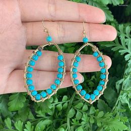 Dangle Earrings Rice Bead Hand Knitting Beading Bohemia Simple Fashion Geometry Alloy Ma'am Oval