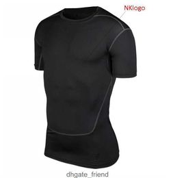 NEW 2019 Summer skinny active sport tights jogging running GYM training football basketball t shirt sweat quick dry tops t shirts men