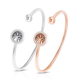 tree style rose gold plated stainless steel crystal open mouth cuff wristband bracelet women4376198