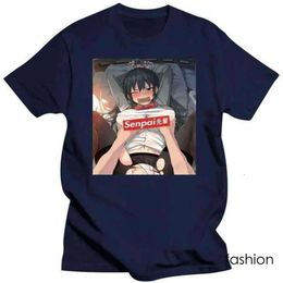 Y2k Brand Man Clothing Hentai Senpai Funny Anime And Manga Size M-3Xl Us 100% Cotton Trend Fashion T-Shirt Men Cotton Brand Teeshirt 3791