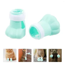 Cat Costumes 4 Pcs Pet Silicone Foot Cover Boots For Grooming Silica Gel Claw Covers Adult Cats