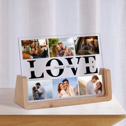 Custom Love Picture Frame Valentines Day Anniversary Gift Personalised 6 Pos Collage Decoration Frames for Couple Him Her 240403
