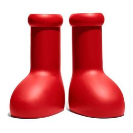 Big Boy Red Boots 2023 Men Kvinnor Tjocka botten Non Slip Booties Rubber Platform Bootie Fashion Astros Boy Size With Box Shoe Rain Accessories Storlek 28-46