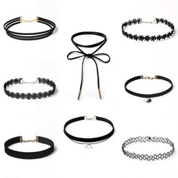 DIY gotiska smycken minimalistiska lolita falsk choker krage halsband kombination set