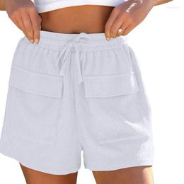 Women's Shorts Summer Sweat Elastic High Waist Athletic Gym Workout Running Short Casual Beach