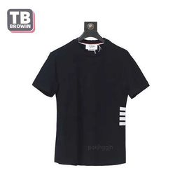 Mens T Shirts Striped Cotton Summer Round Neck Short-sleeved T-shirt Casual Trend Couple Wear Half-sleeve Four-bar