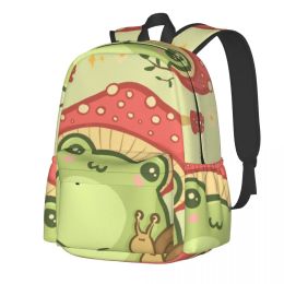 Bags Cottagecore Aesthetic Cute Vintage Frog And Snail Backpack frog Travel Backpacks Design Breathable School Bags Novelty Rucksack