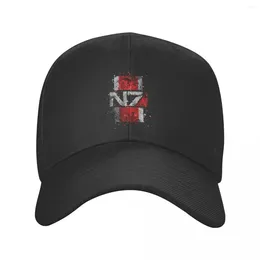 Ball Caps Mass Effect N7 Emblem Splatter Baseball Cap For Men Women Breathable Alliance Military Video Game Dad Hat Outdoor Snapback Hats